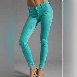 J Brand Bright Turquoise Skinny Denim Jeans Size 28